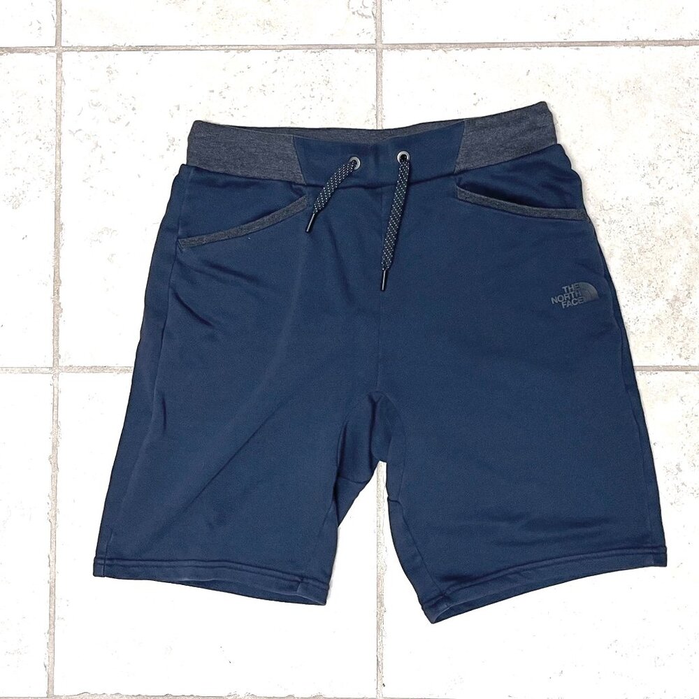 THE NORTH FACE ~ Mens sweat shorts ~ blue & charcoal ~ Medium